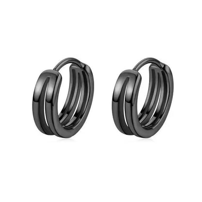 sengpan Punk Men's Stainless Steel Hoop Earrings for Women Hip Hop Circle Earring for Men Earrings Gothic Ear Stud Jewelry Party Gift