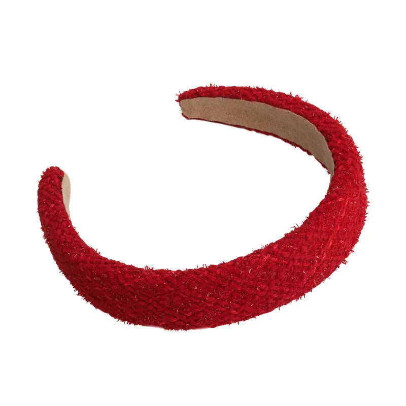 sengpan New Year's Christmas Headbands Red Series Knitted Wool Hair Hoop For Womens Elegant Lattice Hair Bands Fashion Hair Accessories