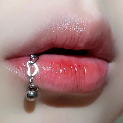 Love Chain Lip Ring One-nail Dual-purpose Detachable Piercings Ornament Round Ball Pointed Toe Lip Studs For Men's and Women's