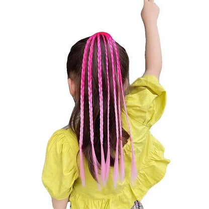 sengpan Korean Fashion Kids Wig Braids Girls Dirty Braid Hair Rope Children Gradient Barrettes Headwear Baby Kids Hair Accessories