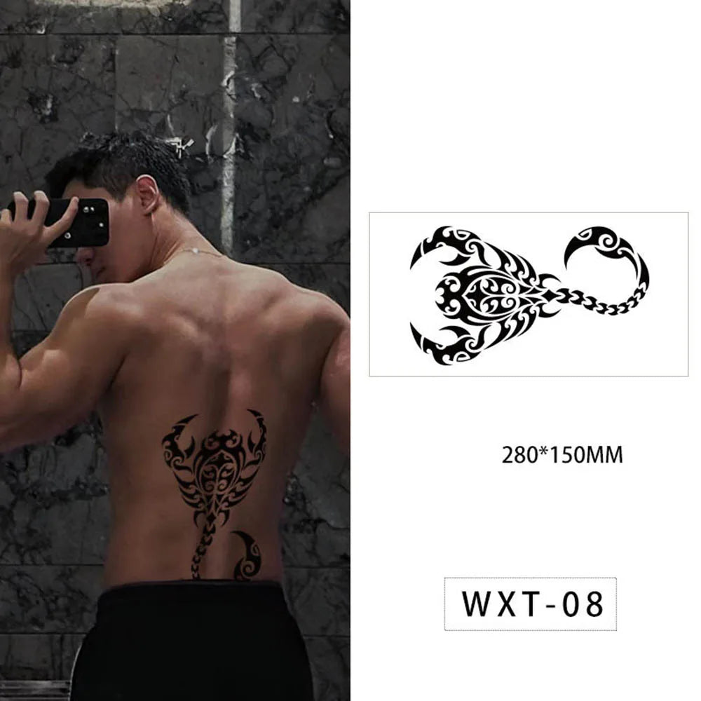 sengpan Waterproof Temporary Tattoo Sticker Flash Fake Tattoos Chest Body Art Juice Ink Long Lasting Arm Fake Sleeve Tattoo Women