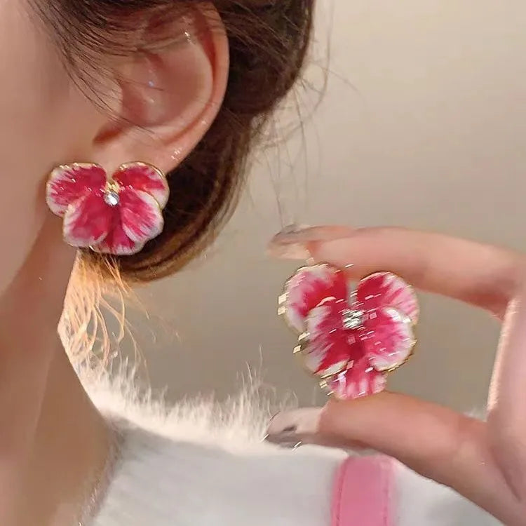 sengpan Flower Earrings Design Retro Petal Earings Women's Luxury Jewelry