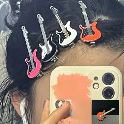 sengpan Y2K Cute Guitar Metal Hairpin for Women Harajuku Funny Colorful Hair Clip Barrettes Fashion Girl's Hair Accessories Gifts New