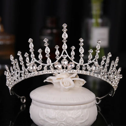 Lianfudai Elegant Luxury Girls Crystal Bridal Tiara Crown Birthday Party New Fashion Bride Queen Headbands Hair Jewelry Accessories