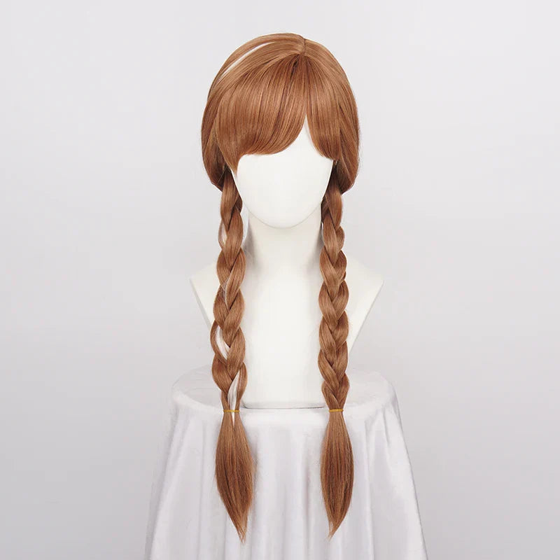 sengpan Halloween Women Princess Anna Wig Brown Braids Adult Party Synthetic Hair + Wig Cap