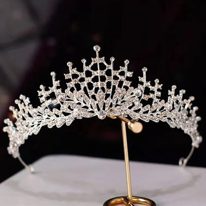 Lianfudai Elegant Luxury Girls Crystal Bridal Tiara Crown Birthday Party New Fashion Bride Queen Headbands Hair Jewelry Accessories