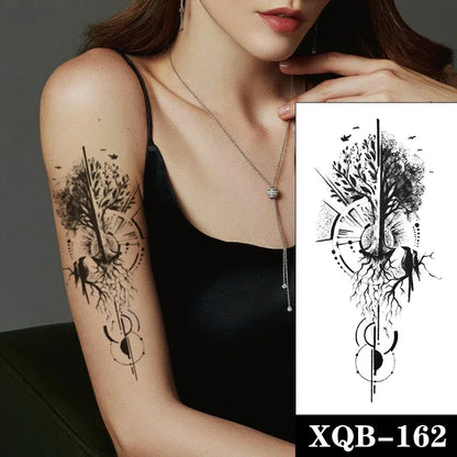 sengpan Waterproof Temporary Tattoo Sticker Black Realistic Tiger Line Totem Design Fake Tattoos Flash Tatoos Arm Body Art for Women Men