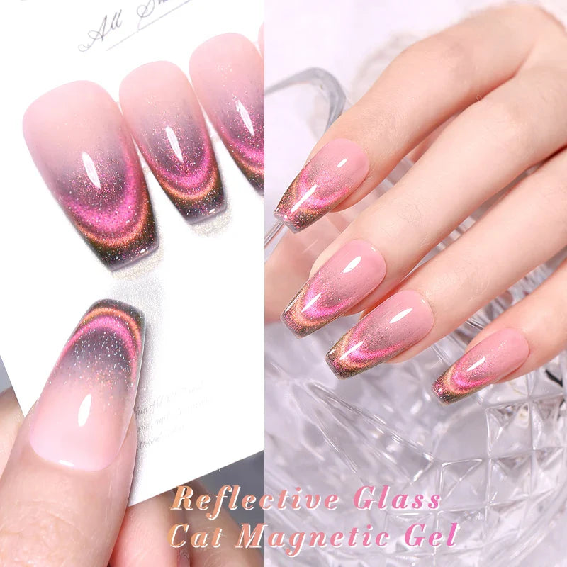 sengpan Super Holos Cat Magnetic Nail Gel Polish for Nails 10ml Soak Off Holographics Laser Gel Polish Auroras Glimmer Nails