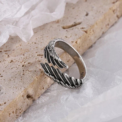 sengpan Rings Fashion Hip Hop Vintage Couples Creative Wings Design Thai Silver Party Jewelry Birthday Gifts