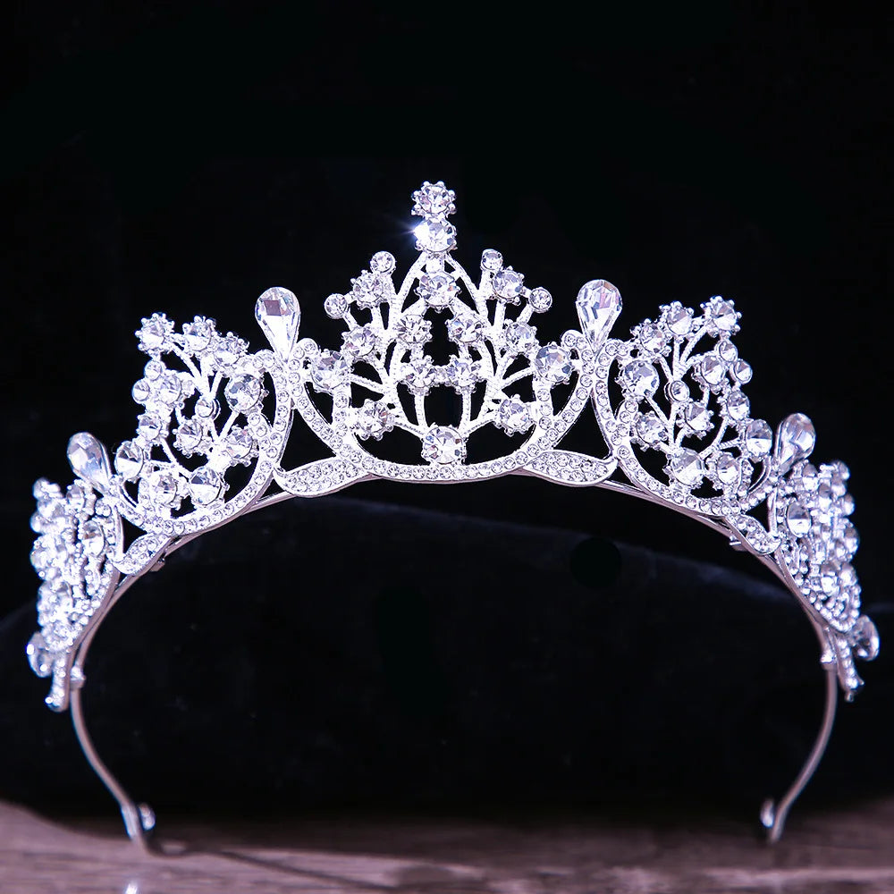 sengpan Baroque Vintage Princess Queen Bridal Crown Headwear Crystal Tiara For Women Wedding Crown Hair Dress Accessories Jewelry