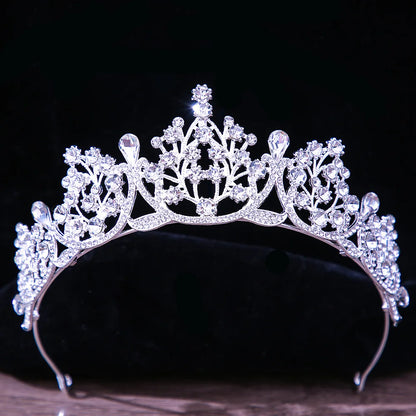 sengpan Baroque Princess Queen Bridal Crown Purple Crystal Tiara For Women Wedding Vintage Crown Hair Dress Accessories Jewelry