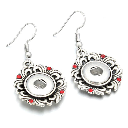 Lianfudai New 12mm Snap Jewelry Earring Metal 12mm Snap Button Earrings Eardrop Mini Snap Earring Charm Buttons