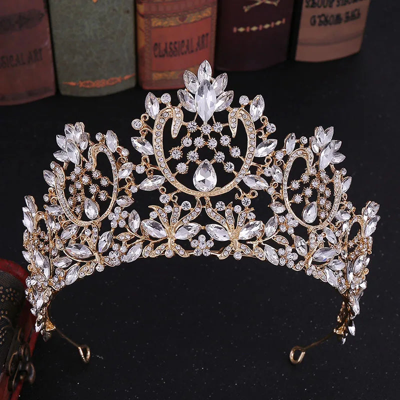 sengpan uxury Sparkling Crystal Bridal Hair Accessories Tiaras Big Diadem Crowns Girls Wedding Party Fashion Design Woman Ornaments