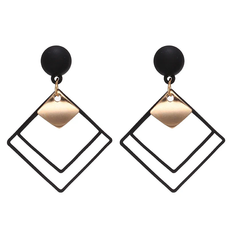 Lianfudai 2024 Korean Long Statement Geometric Triangle Tassel Dangle Drop Earrings For Women Earrings Fashion Jewelry Oorbellen Brincos