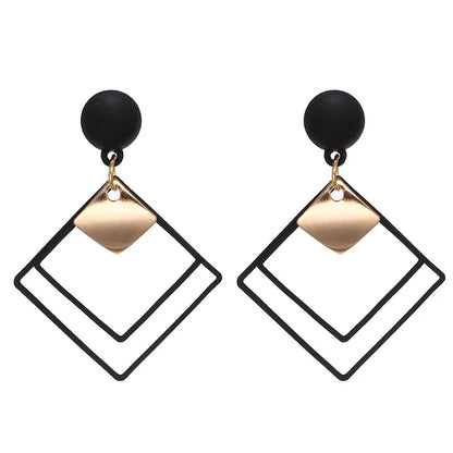 Lianfudai 2024 Korean Long Statement Geometric Triangle Tassel Dangle Drop Earrings For Women Earrings Fashion Jewelry Oorbellen Brincos