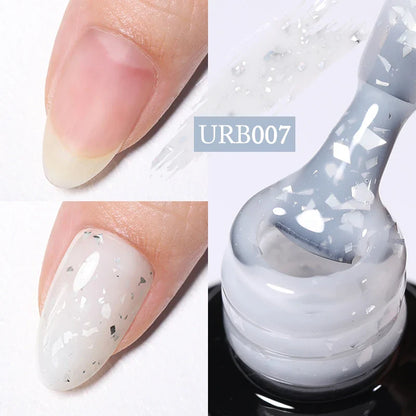 sengpan SUGAR Aurora Rubber Gel Nail Iridescent Pearl Effect Metallic Mirror Nails Manicure Soak Off UV LED No Wipe Top Coat Base Gel