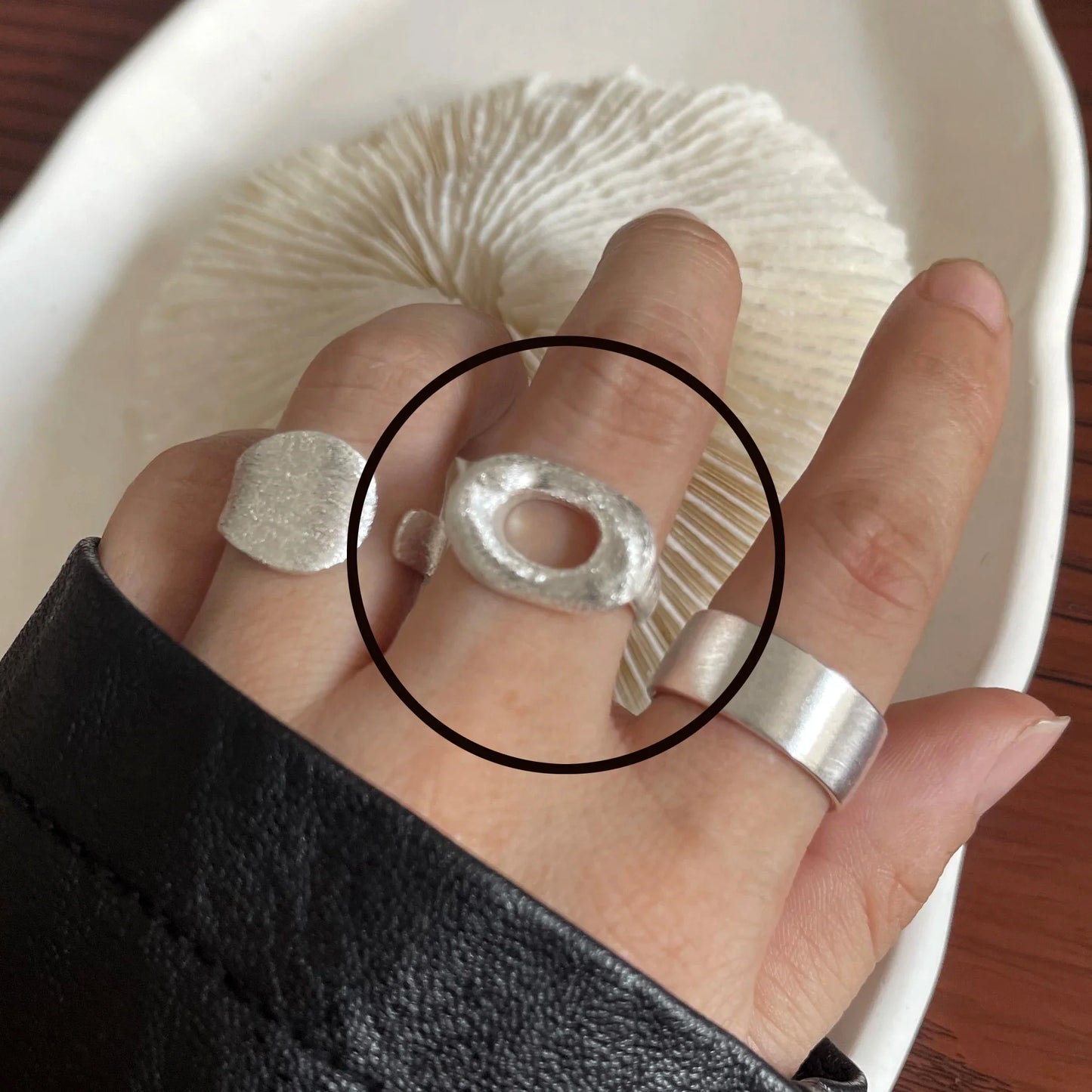 sengpan  Silver String Ring For Women Heart Jewelry Finger Open Handmade Shinning Rings Allergy For Birthday Gift