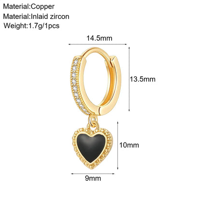 Lianfudai Cute Heart Angle Hoop Earrings for Women Evil Blue Eye New In Korean Earring Gold Color Free Shipping Woman's Fashion Jewelry