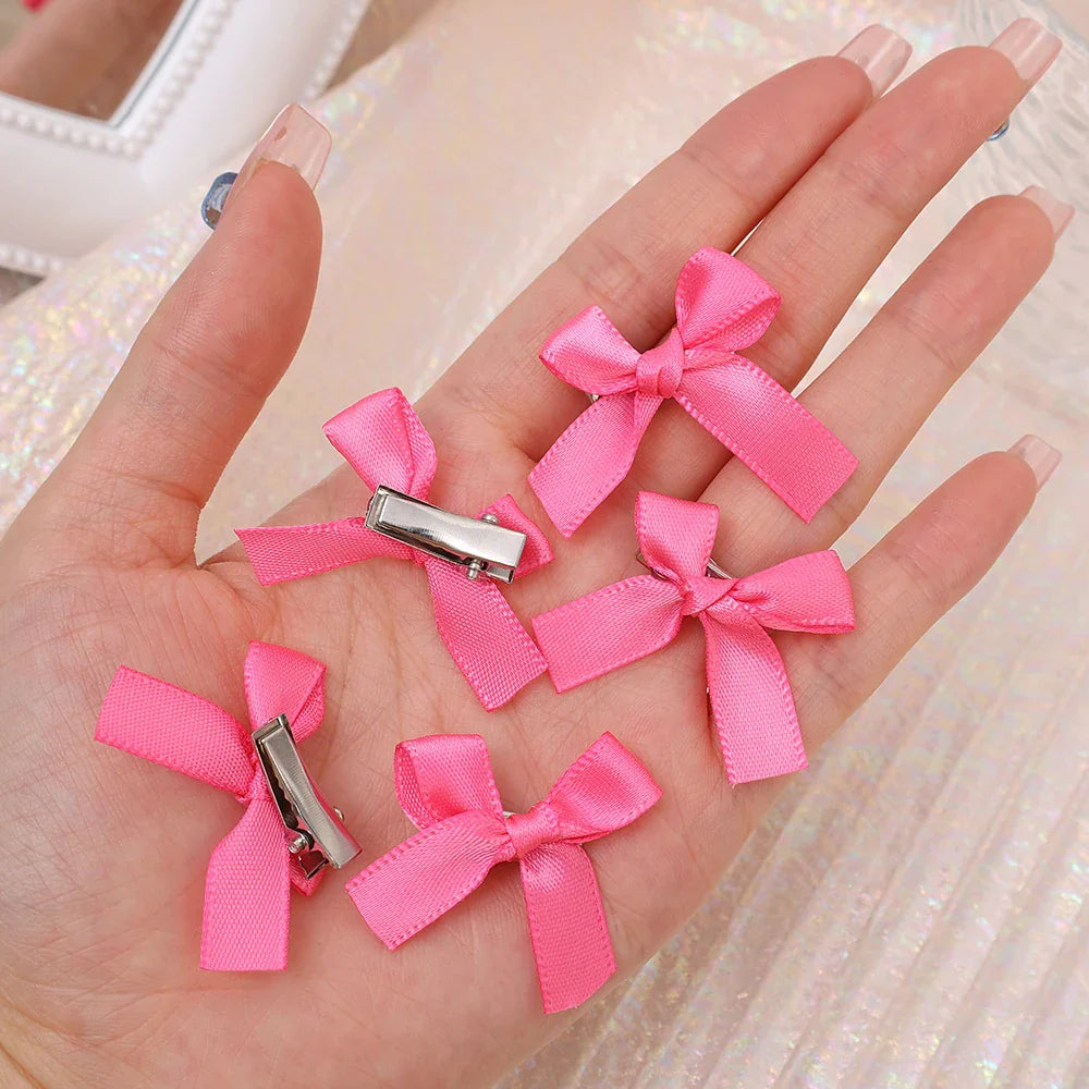 sengpan 8/2/1pcs Small Pink Bowknot Hairpin for Girls Y2K Summer New Cute Bangs Clips Hairslide Headwear Hair Accessories for Children