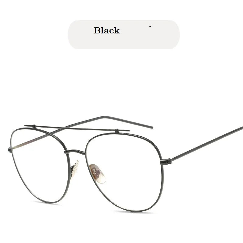 sengpan Fashion square frame vintage eyeglasses Men Oversized Metal Glasses frame Women Clear Lens Glasses Gold Optical Spectacle