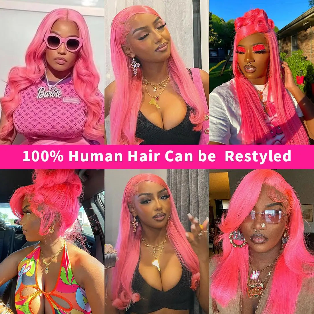 sengpan Pink Body Wave Lace Front Wig Human Hair Blonde Brazilian Human Hair Wigs Colored 180% Density Human Hair Wigs For Women