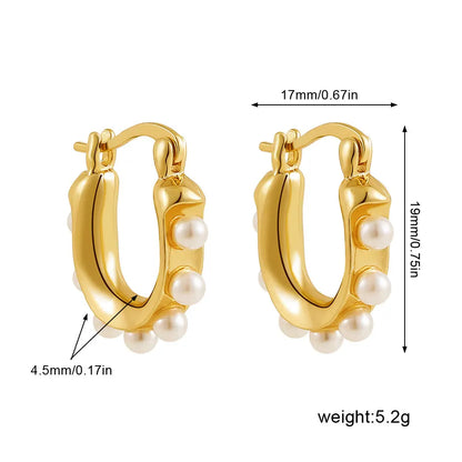 sengpan Classic Stainless Steel Ear Buckle for Women Trendy Gold Color Small Large Circle Hoop Earrings Punk Hip Hop Jewelry Accessories