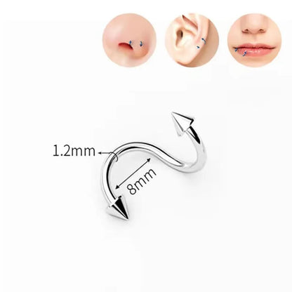 sengpan S Shape 316L Stainless Steel Lip Piercing Nose Ring Helix Piercing Cartilage Earring Body Piercing Vajinal Jewelry 16G