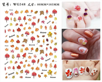 sengpan Simple Flowers 3D Nail Stickers Spring Summer Blossom Floral Tulip Fruit Nail Art Decals Adhesive Sliders Manicure Decorations