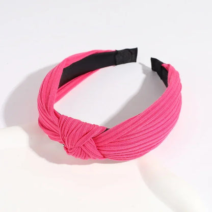 Lianfudai  New Solid Knotted Hairbands Wide Cross Knit Hair Hoop Headwear Girls Women Hair Accessories