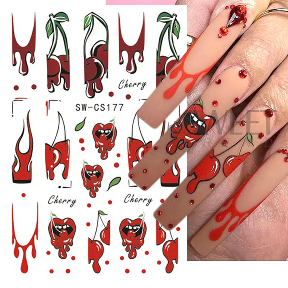 sengpan Pink Pumpkin Halloween Nail Stickers Ghost Star Mummy Love Heart Spider Web Scorpion Blood Drops DIY Winter Manicure Decoration