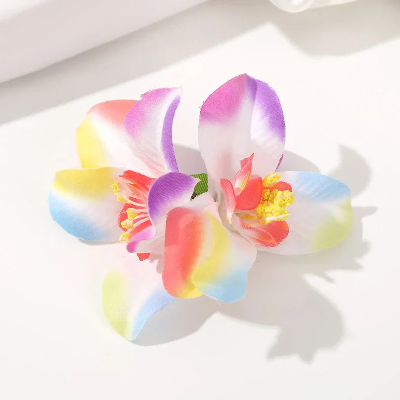 sengpan Bohemia Canna Flowers Samll Hair Clips Hawaii Bridal Flowers Hair Clips Hairpins Barrette For Wedding Hair Accessories