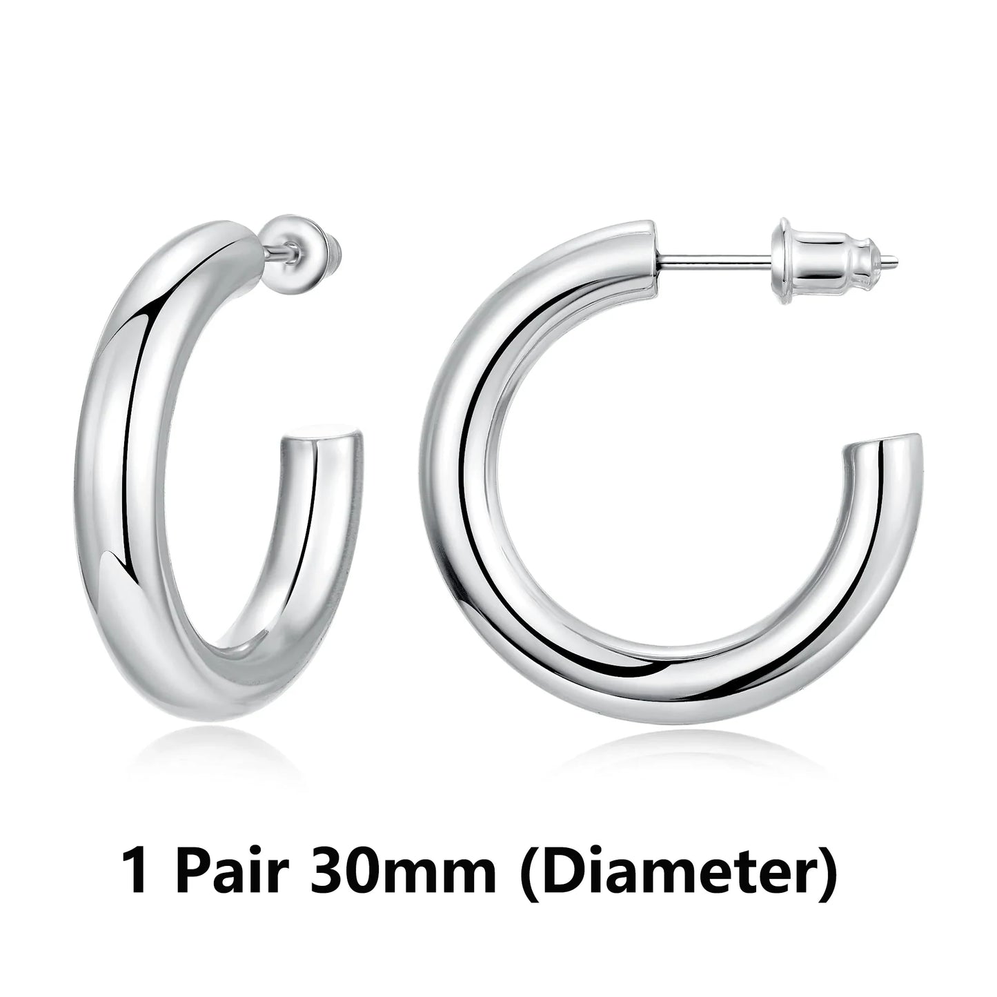 Lianfudai Earrings for Women 14K Real Gold Plated Copper Hoop With 925 Sterling Silver Post New Cute Modern Jewelry For Women