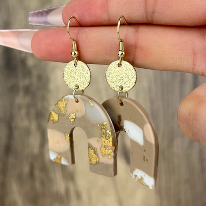 sengpan Soft Pottery Vintage Drop Earrings For Women INS Style Geometric Pottery Clay Drop Earrings Women's Prom Jewelry Factory Outlet