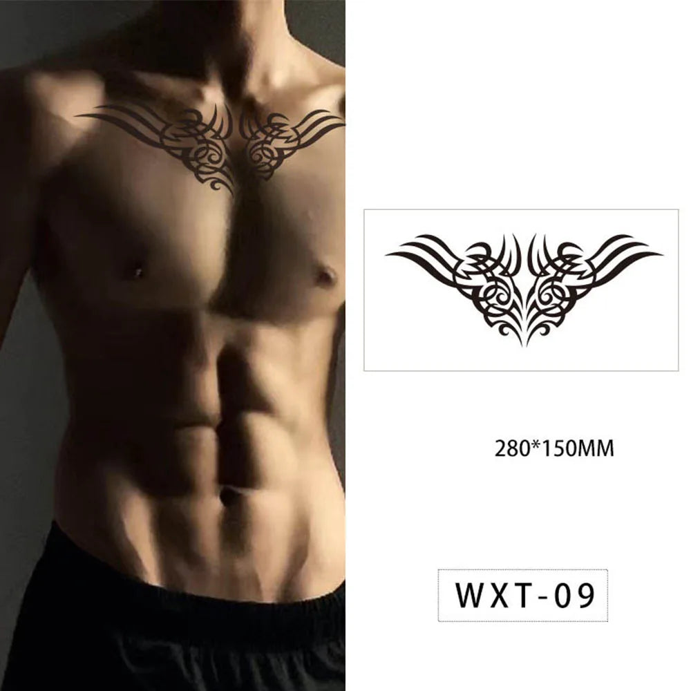 sengpan Waterproof Temporary Tattoo Sticker Flash Fake Tattoos Chest Body Art Juice Ink Long Lasting Arm Fake Sleeve Tattoo Women