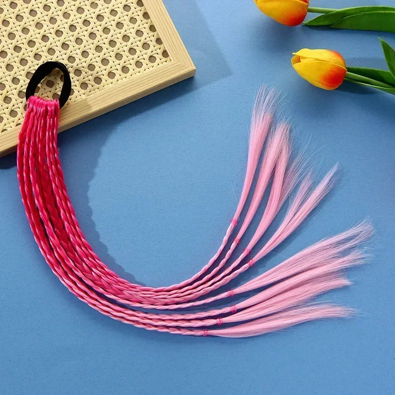 sengpan Korean Fashion Kids Wig Braids Girls Dirty Braid Hair Rope Children Gradient Barrettes Headwear Baby Kids Hair Accessories