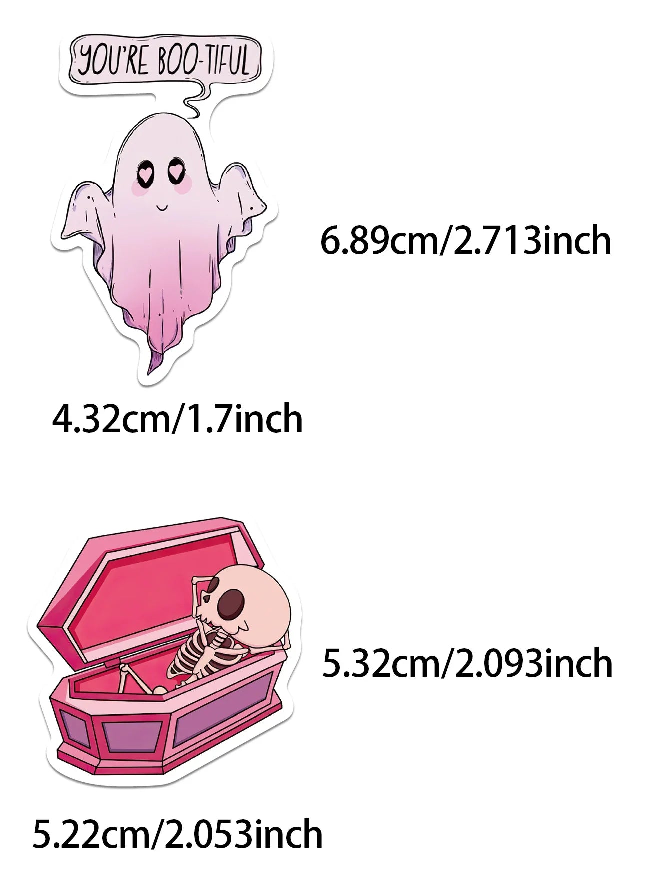 sengpan 50pcs Halloween stickers Cartoon pink decorated suitcase skateboard guitar helmet DIY waterproof sticker