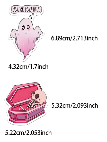 sengpan 50pcs Halloween stickers Cartoon pink decorated suitcase skateboard guitar helmet DIY waterproof sticker