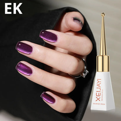 sengpan Magnetic Gel Purple Color Reflective Glitter Cat Eye Gel Polish 자석젤  Semi-permanent Nail Polish UV Venalisa for Manicure