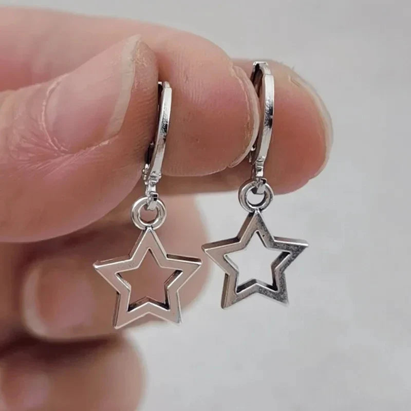 sengpan Y2K Acrylic Resin Star Drop Earrings for Women Girls Cute Romantic Pentagram Pendant Earrings Trendy Jewelry Accessories Mujer