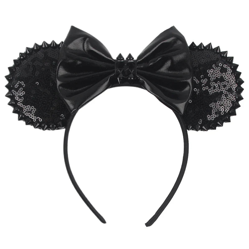 sengpan 2024 Nieuwe Disney Mouse Ears Headband  Hoofdband Bat Pompoen Lovertjes Strik Halloween Festival Feest Cosplay Haaraccessoires