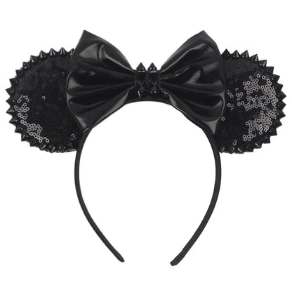 Lianfudai 2024 Nieuwe Disney Mouse Ears Headband  Hoofdband Bat Pompoen Lovertjes Strik Halloween Festival Feest Cosplay Haaraccessoires