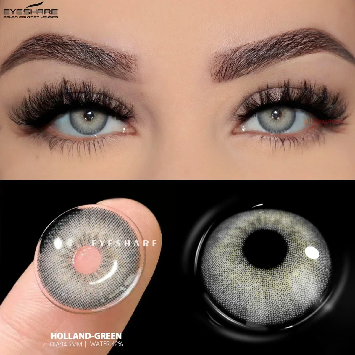 Lianfudai New Colored Contact Lenses Daily Disposable Natural Brown Contact 1Day Daily Lens Blue Lenses 10Pcs/5Pair Gray Pupils