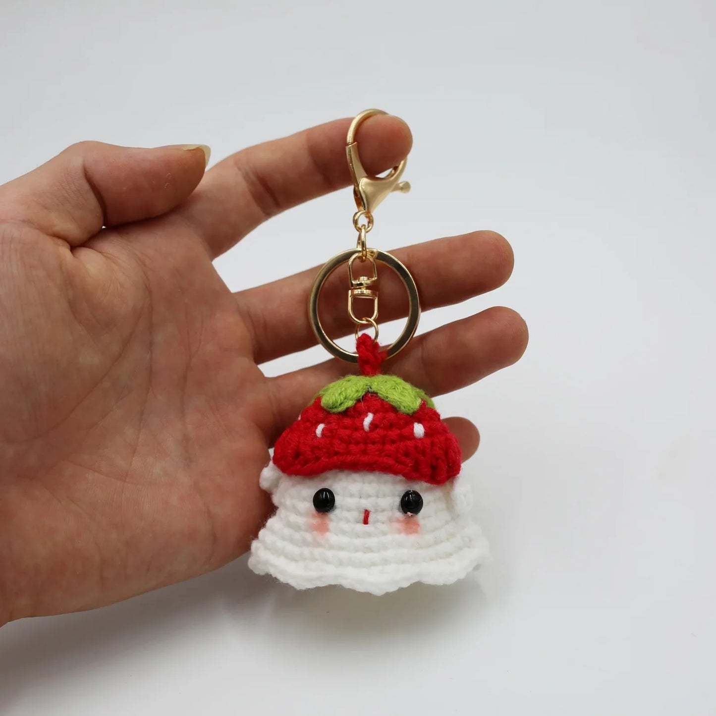 sengpan Creative Knitting Ghost Keychain Pendant Halloween Home Decoration Funny Handmade Crochet Ghost Doll Ornament Christmas Gifts