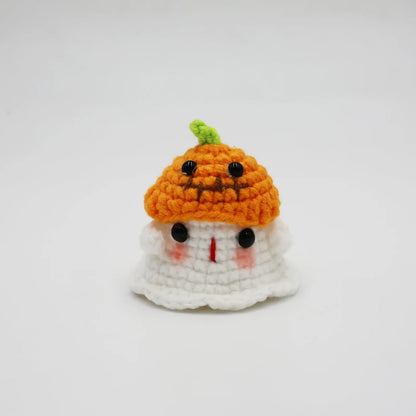 sengpan Creative Knitting Ghost Keychain Pendant Halloween Home Decoration Funny Handmade Crochet Ghost Doll Ornament Christmas Gifts