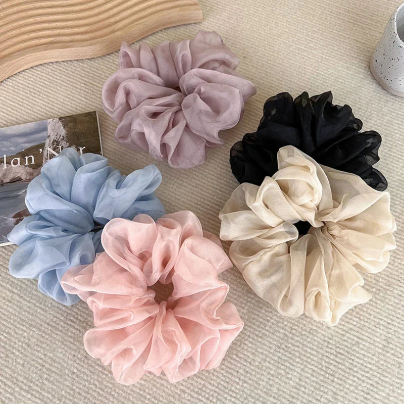 sengpan Soft and Romantic Hair Ties for Women with Unique Ruffle Design and Elegant Organza Material Charm and Beauty