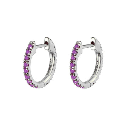 sengpan Violet Cubic Zirconia Hoop Dangle Earrings For Women Fashion Gold Plated Earring Set 2024 Jewelry Accessories Wholesale