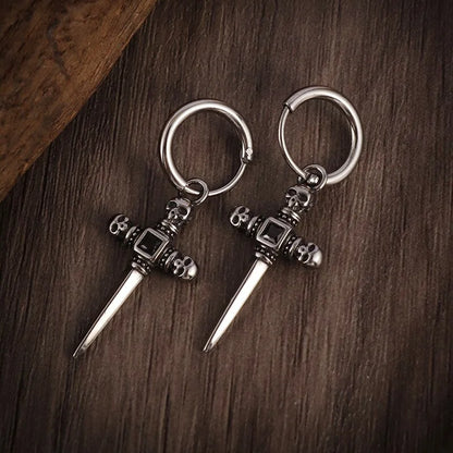 sengpan Retro Goth Bat Zircon Earrings Suitable for Personality Men and Women Punk Rock Hip Hop Earrings Halloween Accessories