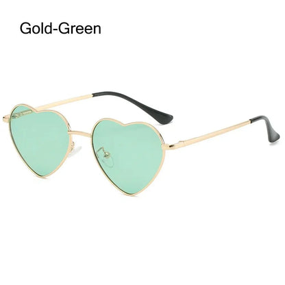 sengpan Heart-Shaped Sunglasses Heart Sun Glasses Shades Vintage 90s Glasses UV400 Protection Metal Frame Sunglasses Fancy Accessories