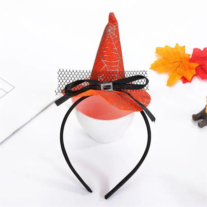 sengpan Witch Hat Hairbands Halloween Headwear Decoration For Children Girl Women Pumpkin Ghost Hair Accessories Cosplay Party Gifts