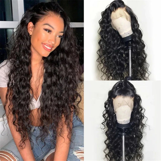 sengpan 68cm Black Long Curly Corn Wig African Wave Full Head Cover Headgear Hair Extension for Women Girls Wig